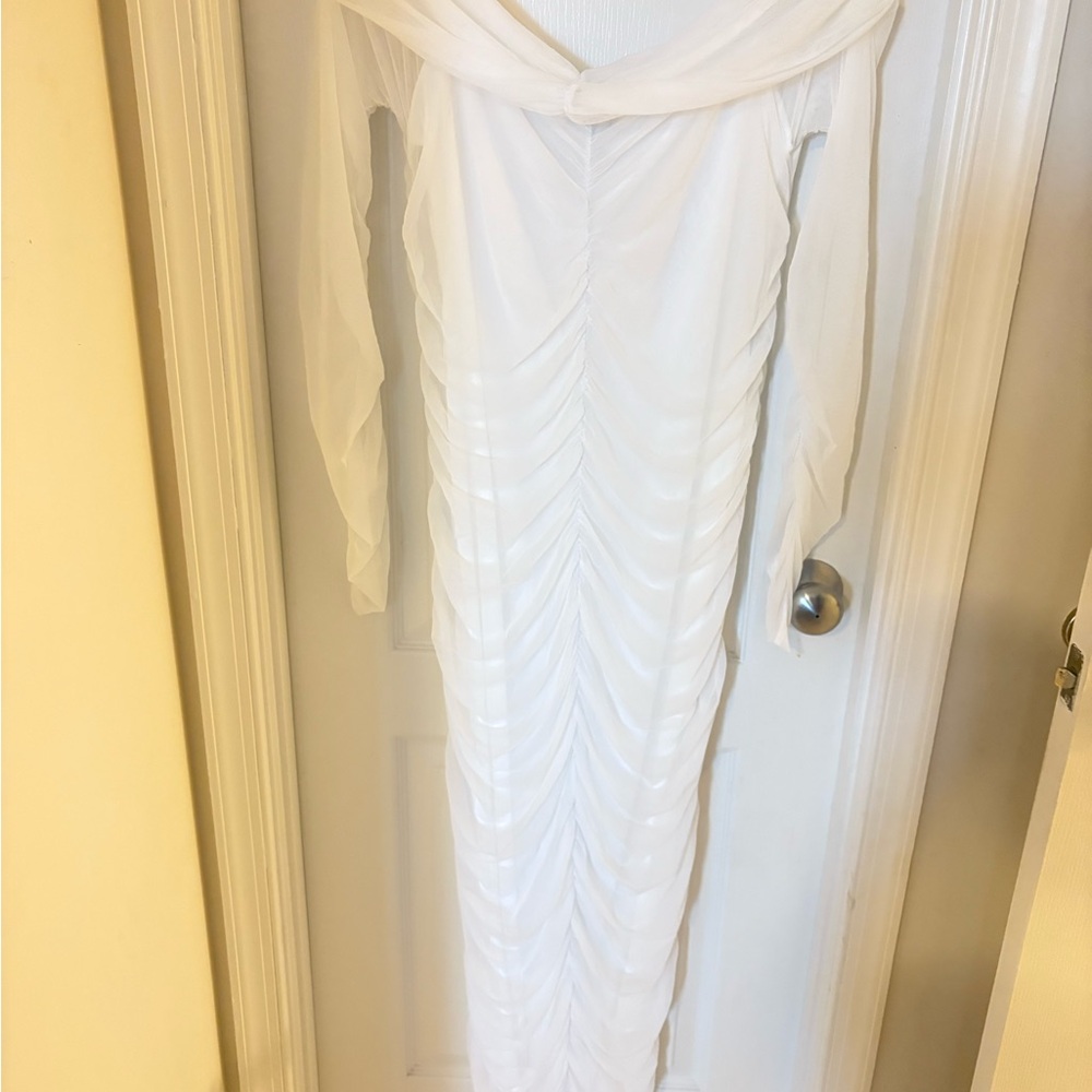 Fashion Nova White Long Sleeve Dress